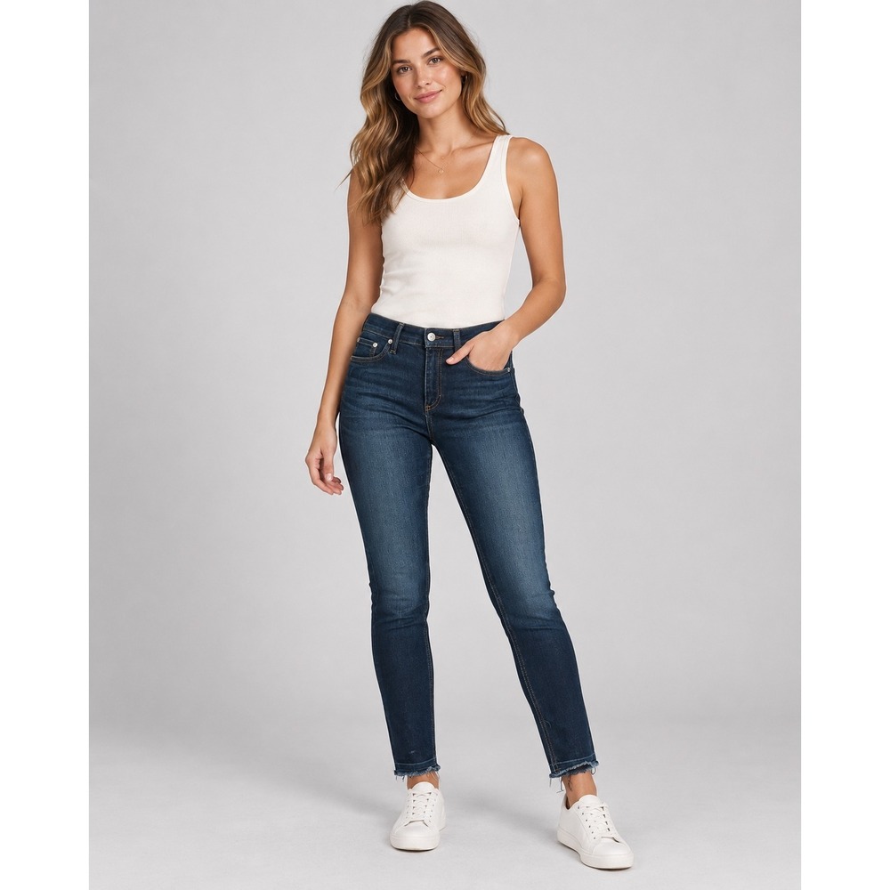 Rag & Bone Skinny Jeans Dearborn Dark Wash Raw Hem W1502K089DEA Womens 29